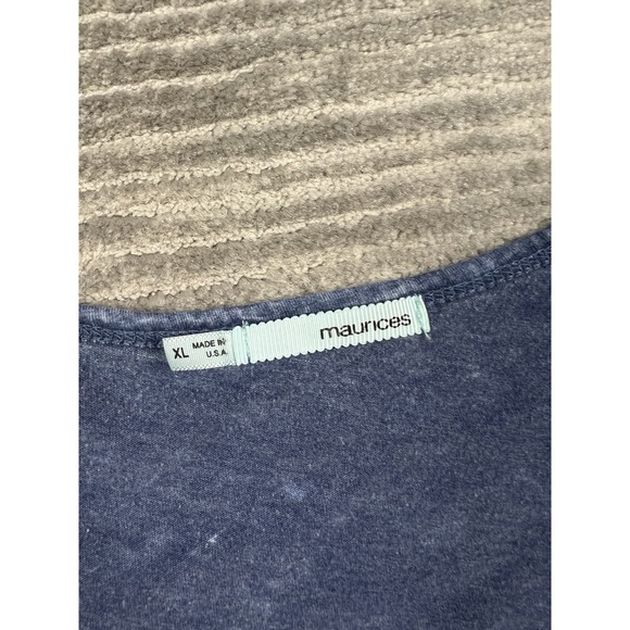 Maurices Top Womens XL Blue Short Sleeve Embellished Made in USA Cotton Blend - Picture 10 of 13